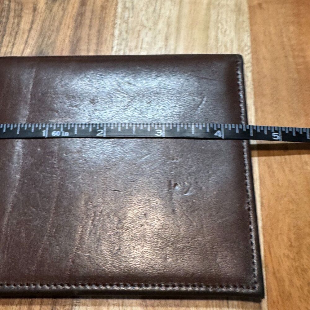 Pierre Cardin Brown Leather Bifold Wallet ID Window Multiple Card Slots